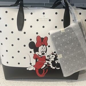 Kate Spade Black and White Minnie Mouse Tote